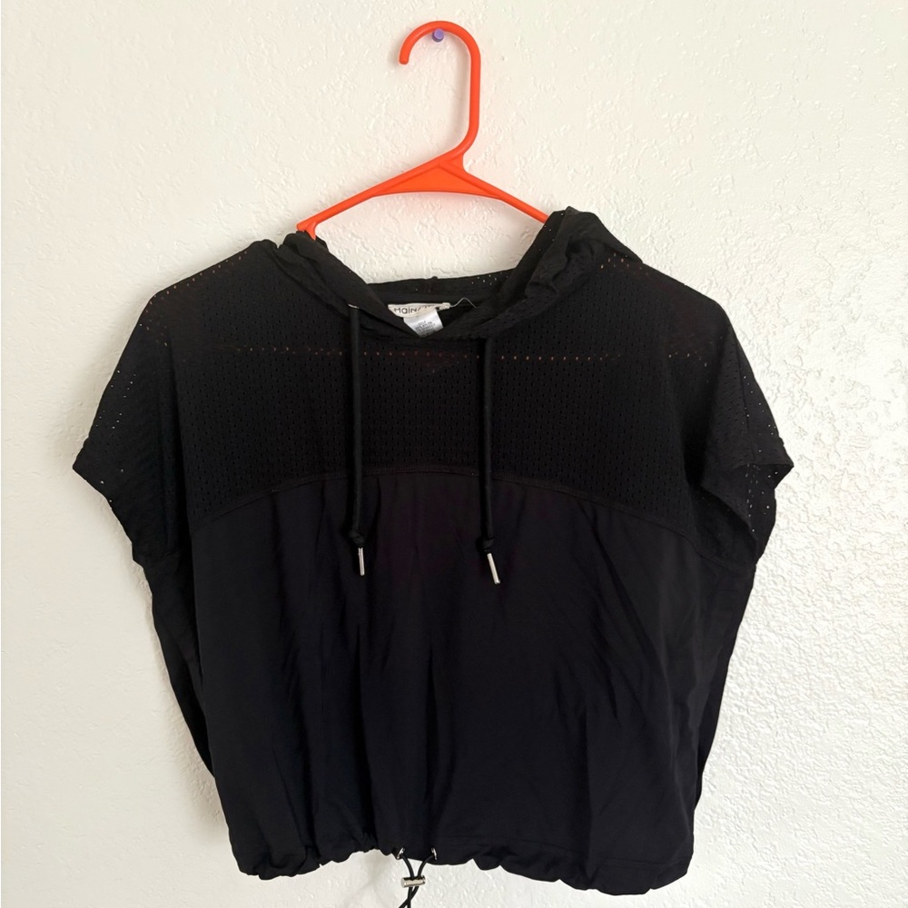 Main Strip Cropped‎ Jersey Hoodie Athleisure Activewear Outdoors Black Size M